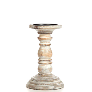 Ensemble de porte-bougies en bois blanc shabby chic fait main, style rustique, pour centre de table de mariage - Product Image 2