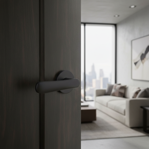 Mortise Door <b>Handle</b> Set Stainless Steel Curved Lever Design | Antique Graphite Black Z-Black PVD Gold Rose Gold Finish - Product Image 2