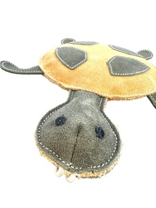 Cute Plush Suede <b>Turtle</b> Chew Leather Dog <b>Toy</b> Daily Use Indoor Durable Small Size Cartoon Style Manual Operation Polybag Packing - Product Image 2