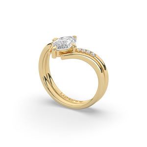 Anillo de Diamante Cultivado en Laboratorio con Corte Brillante Marquise de 1.08Ct, Oro de 14KT, Estilo Único, Ligero, Joyería de Compromiso para Mujer, Venta al Por Mayor - Product Image 4
