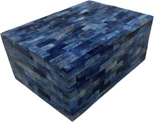 Boîte de rangement rectangulaire artisanale, boîte de rangement décorative avec incrustation de os, boîte à bijoux pour souvenirs, décoration intérieure, salon, élégante - Product Image 1