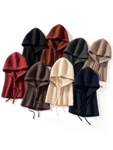 Conjunto de Gorro y Bufanda de Lana y Cachemira Tejidos a Medida al por Mayor, Cálido para Invierno, Unisex, con Capucha y Calentador de Cuello para Hombres y Mujeres - Product Image 3