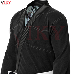 Uniforme de Jiu Jitsu BJJ de Color Negro Sólido, Cómodo, Hecho a Mano, Unisex, de Poliéster y Algodón, Kimono de BJJ para Artes Marciales - Product Image 6
