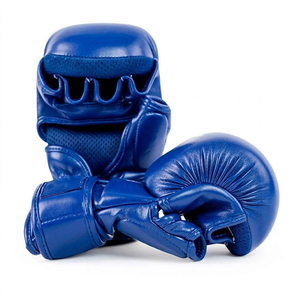 ถุงมือ MMA สำหรับการฝึกซ้อมมวยปล้ำแบบผสมผสาน ถุงมือฝึกซ้อมศิลปะการต่อสู้แบบผสมผสานระดับมืออาชีพ แผ่นรองรับแรงกระแทก ป้องกันข้อมืออย่างมั่นคง แบบเปิดนิ้ว - Product Image 4