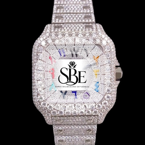 Reloj de Cuarzo ETA de Acero Inoxidable Cuadrado Estilo Hip Hop para Hombre, con Diamantes Brillantes, de Lujo, para Regalo Empresarial - Product Image 1