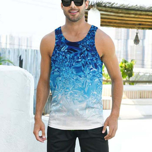 เสื้อกล้ามกีฬาผู้ชายแบบถักพิมพ์ลายซับลิเมชั่น ระบายอากาศได้ดี แห้งเร็ว ผลิตจากโพลีเอสเตอร์ 100% เป็นมิตรกับสิ่งแวดล้อม รับผลิตตามแบบ - Product Image 4