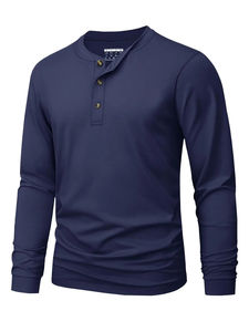 Polo de Manga Larga con Cuello Henley para Hombre, Camiseta Casual Transpirable de Alta Calidad para Primavera y Otoño - Product Image 5
