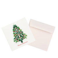 Carte de vœux en quilling en gros, motif sapin de Noël, carte en quilling avec enveloppe, carte de vœux artisanale pour cadeaux