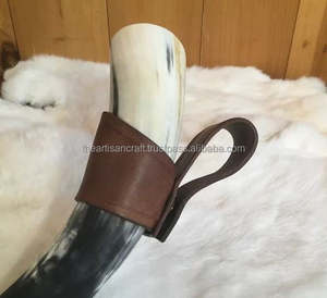 เข็มขัดมีเขาสำหรับดื่มสไตล์ทะเลและนางฟ้าเป็นมิตรกับสิ่งแวดล้อมงานหัตถกรรมเครื่องหนังขัดเงาแกะสลักผลิตภัณฑ์งานฝีมือจากธรรมชาติ - Product Image 5