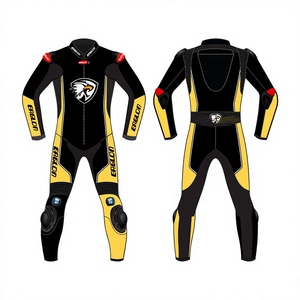 Traje de Motociclismo Personalizado para Hombre, de Cuero Vacuno/Canguro, Mono de Una Pieza, con Protección CE Nivel 2 - Product Image 1