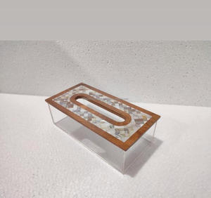 Caja de Pañuelos de Madera con Incrustaciones de Nácar, el Mejor Regalo para Esposas y Amigos, Caja de Pañuelos para Coche de FWE - Product Image 2