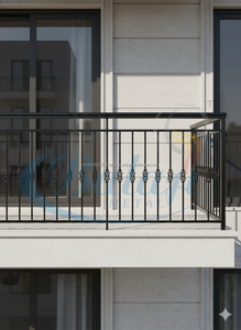 Mâts de balustrade de balcon modernes sans cadre en fer forgé, de haute qualité et résistants à la rouille - Design graphique - Product Image 2