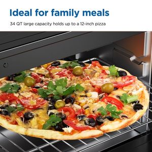 Forno Tostapane da Appoggio 34QT, Capacità 6 Fette, 1500W, Nero, Funzioni Cottura, Tostatura e Grigliatura - Product Image 6