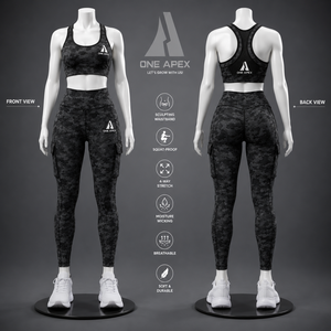 Women's Black Leggings Set Sports <b>Bra</b> Yoga Workout Activewear Fitness Clothing Custom Private Label OEM ODM - Product Image 5