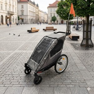 TC-2024S Easy Folding Stroller <b>Trailer</b> Jogger 3 in 1 Single Seat & Aluminum Frame Lightweight Design - Product Image 1