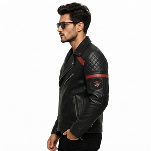 Men Leather <b>Jacket</b> Professional Style Leather Outerwear Comfortable Fit Durable Material Classic Design For Casual Wear Travel - Product Image 2