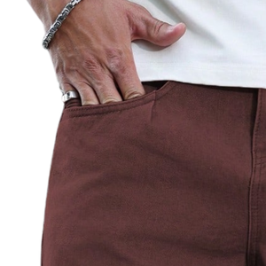 <b>Mens</b> Brown Straight Leg Denim Jeans Casual Loose Fit Cotton Pants Classic Everyday Comfort Fashion <b>Trousers</b> Vintage Style - Product Image 3