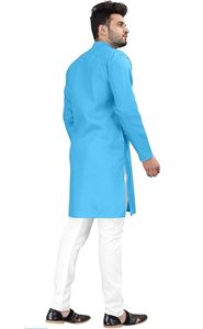 ชุดคุรตะปิจามาผู้ชาย สีพื้น แขนยาว คอจีน ชุดพื้นเมือง - Product Image 3