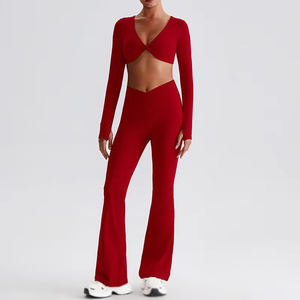 Nouvel ensemble de fitness pour femmes, séchage rapide, respirant, extensible dans quatre directions, leggings de yoga en spandex/nylon, soutien-gorge de sport - Product Image 4