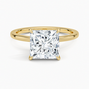 Bague de fiançailles en moissanite taille princesse 2 carats, bague solitaire vintage gravée pour mariée - Product Image 1