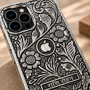 เคสโทรศัพท์มือถือแบบกันกระแทก 360 องศา ดีไซน์หรูหรา ทำจากเงินแท้ 925 พร้อมลวดลายดอกไม้แบบโบราณ - Product Image 3
