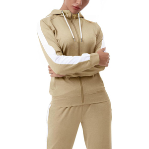 Ensemble de jogging pour femmes doublé en polaire, sweat-shirt à fermeture éclair et pantalon de survêtement, chaud pour l'hiver, ensemble deux pièces pour se détendre - Product Image 5