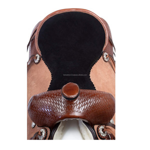 Sillín de cuero real americano para montar a caballo ligero hecho a mano Western Pleasure Trail Riding Saddle Tack Set a granel - Product Image 1
