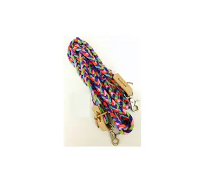 Top Quality Western Nylon Braided Barrel Reins 7 foot longer Rainbow color braided western reins