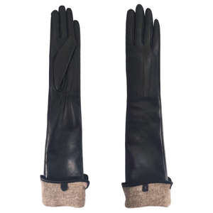 Gants en cuir de vache pour femmes, doublure thermique chaude, pour écran tactile, coupe ajustée, élégants, à la mode, pour la conduite en plein air - Product Image 4