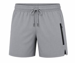 Shorts Bermuda Gris en Polyester pour Homme, Taille Mi-Haute, Fermeture Boutonnée, Respirant, Coupe-Vent, Imperméable, Écologique, Séchage Rapide, Style Sportif - Product Image 2