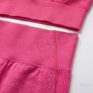 <b>Women</b> <b>Seamless</b> Yoga Set 2 Piece Racerback Crop Top High Waist Full Length <b>Leggings</b> Pink - Product Image 5