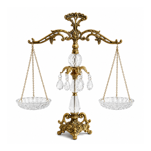 Luxury <b>Crystal</b> Brass Jewelry Stand Balance Scale Display <b>Holder</b> <b>for</b> Earrings Rings <b>Necklaces</b> Bracelets Decorative Home Accent - Product Image 1
