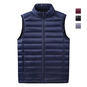 Gilets matelassés pour hommes grande taille de haute qualité, gris, avec rembourrage en duvet de canard, chauds pour l'hiver, vente en gros - Product Image 1