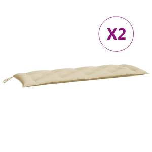 Coussins de banc de jardin Cani, beige, tissu Oxford matelassé, amovibles, lavables, rectangulaires, 100% fibre de polyester - Product Image 4