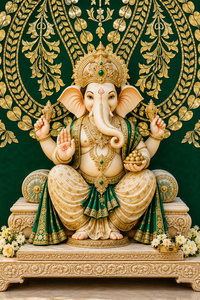 Entrada de Ganesh Ganpati Grand Peacock para Bodas Hindúes, Decoración Exclusiva para Vestíbulo de Boda del Sur de la India con Ganesha, EE. UU. - Product Image 4