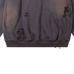 Sudadera con Capucha de Invierno para Hombre, Estilo Urbano, Personalizada, de Fieltro Grueso, con Estampado Desgastado, Servicio OEM, Diseño de Moda - Product Image 5