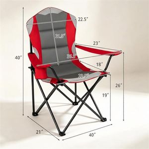 Set di 2 Sedie da Campeggio Pieghevoli Resistenti, Capacità 330 LBS, Imbottitura in Oxford 600D, Sedie Portatili da Esterno con Portabicchieri per Parchi - Product Image 2