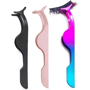 Pince à épiler professionnelle en acier inoxydable, pointe lisse, clip courbé durable 10 mm, logo personnalisé pour extension de cils - Product Image 1