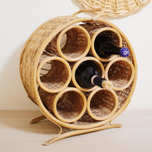 Soporte de ratán sostenible para botellas de licor, decoración para botelleros de vino, para mesa de bar en casa. - Product Image 6