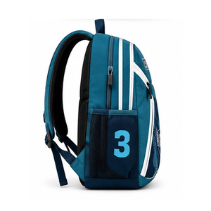 Sac à dos de football personnalisé pour garçons, bleu, avec nom personnalisé Aiden, en polyester, fermeture éclair - Product Image 5