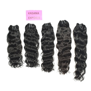 Extensiones de Cabello Humano Indio 100% Natural, Corte Recto, Doble Trama, Cabello Remy, Ondulado Profundo, Puntas Completas, Doble Trama a Máquina - Product Image 4