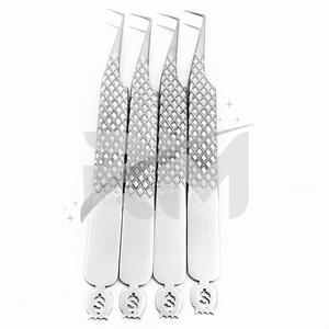 Pince à épiler RMI haute précision en acier inoxydable doré pour extensions de cils, avec pointe dentelée, longueur 10 mm, conception épaissie - Product Image 2