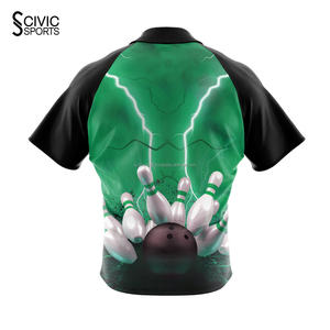 Polyester Sublimated Printing Zipper <b>Bowling</b> <b>Shirts</b> Wholesale Custom Original Quality <b>Bowling</b> Jersey - Product Image 6