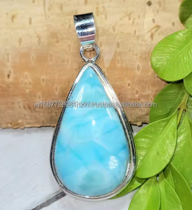 <b>Larimar</b> Pendant Sterling Silver <b>Larimar</b> Necklace <b>Jewelry</b> Statement Designer Pendant Christmas Gift <b>Jewelry</b> Women Gift Pendant - Product Image 4
