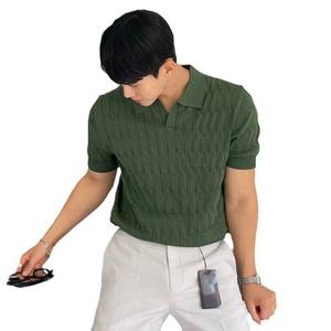 Summer Men's New Knitting <b>T</b>-<b>shirt</b> Fashionable Style Slim-fit Knitted Soft Lapel <b>Collar</b> Knitwear Casual <b>T</b> <b>Shirt</b> - Product Image 1