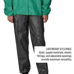 Traje Impermeable para Adultos, Chaqueta con Capucha Verde y Pantalones Negros, Ropa de Lluvia Universal para Senderismo y Camping, Estilo Casual - Product Image 5