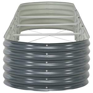 Grand lit de jardin surélevé robuste en acier galvanisé gris pour aménagements de jardin - Product Image 5