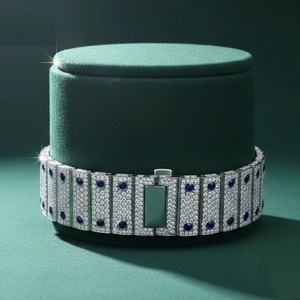 Blue Luxury VVS Moissanite Iced Out <b>Watch</b> Automatic Diamond Bezel <b>Square</b> <b>Face</b> Hip Hop Jewelry Timepiece - Product Image 6