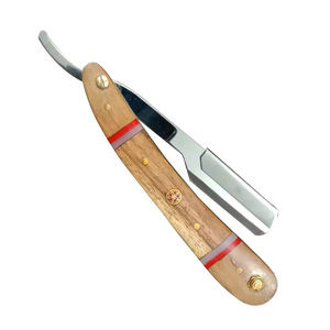 IKZARSA I-BWR-01 Smooth Comfortable Professional Wood Handle High Quality Stainless Steel Blades <b>Straight</b> <b>Edge</b> <b>Razor</b> for Barber - Product Image 6