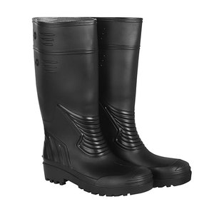 Botas Altas Unisex de Cuero Negro, Impermeables, Transpirables, con Forro de Malla y Puntera de Acero para Construcción, Aptas para Todas las Estaciones - Product Image 3